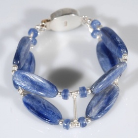 Bracciale a Due File in Argento e Cianite