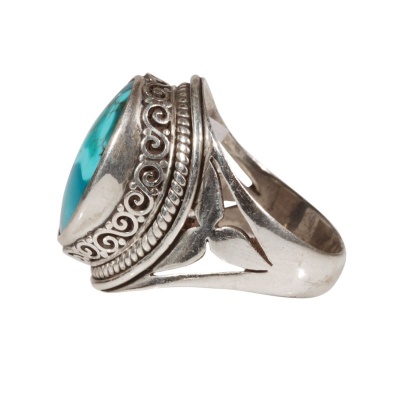 anello-argento-turchese-ovale 1