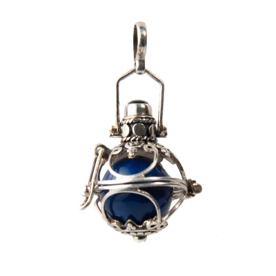 Chiama Angeli in Argento con Gabbietta Light, Smalti Blue