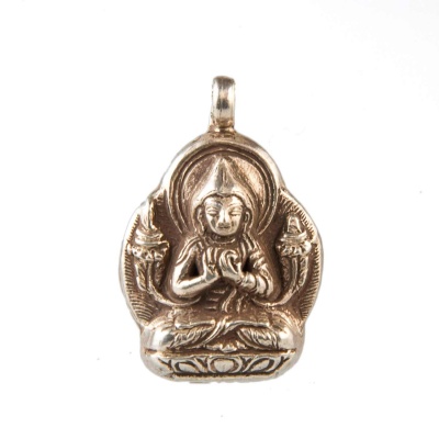 Pendente Nepalese in Argento Con Buddha